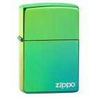 Зажигалка ZIPPO Classic с покрытием High Polish Teal, латунь/сталь, зелёная, глянцевая, 36x12x56 мм
