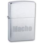Зажигалка ZIPPO Macho, с покрытием Brushed Chrome, латунь/сталь, серебристая, матовая, 36x12x56 мм