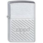 Зажигалка ZIPPO Stripes, с покрытием Brushed Chrome, латунь/сталь, серебристая, матовая, 36x12x56 мм