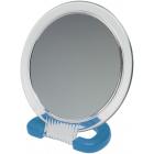 Зеркало Dewal Beauty настольное, в прозрачной оправе, на пл.подставке синего цвета,230x154 мм.