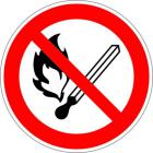 Знаки Знак безопасности P02 Запр.польз.откр.огнем и курить(плёнка,200х200)